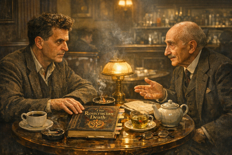 Wittgenstein And Bergson At The Café: A Via-HYGEIA Bibliotherapy-Book Review of Michael Robert Osborne’s ‘The Rosicrucian Death’